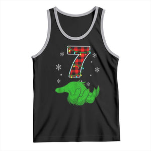 Number 7 Matching 67 Christmas Tank Top Red Plaid Xmas Pajamas Holiday Gen Alpha Slang Meme TS10 Black Athletic Heather Print Your Wear