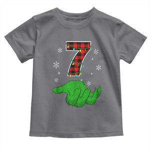 Number 7 Matching 67 Christmas Toddler T Shirt Red Plaid Xmas Pajamas Holiday Gen Alpha Slang Meme TS10 Charcoal Print Your Wear