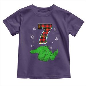 Number 7 Matching 67 Christmas Toddler T Shirt Red Plaid Xmas Pajamas Holiday Gen Alpha Slang Meme TS10 Purple Print Your Wear