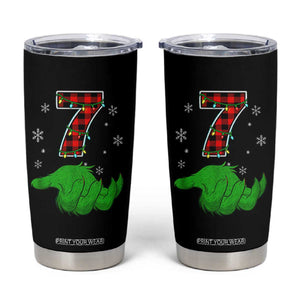 Number 7 Matching 67 Christmas Tumbler Cup Red Plaid Xmas Pajamas Holiday Gen Alpha Slang Meme TS10 Black Print Your Wear