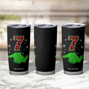 Number 7 Matching 67 Christmas Tumbler Cup Red Plaid Xmas Pajamas Holiday Gen Alpha Slang Meme TS10 Print Your Wear