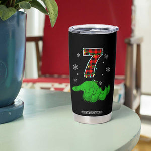 Number 7 Matching 67 Christmas Tumbler Cup Red Plaid Xmas Pajamas Holiday Gen Alpha Slang Meme TS10 Print Your Wear