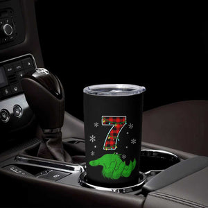 Number 7 Matching 67 Christmas Tumbler Cup Red Plaid Xmas Pajamas Holiday Gen Alpha Slang Meme TS10 Print Your Wear