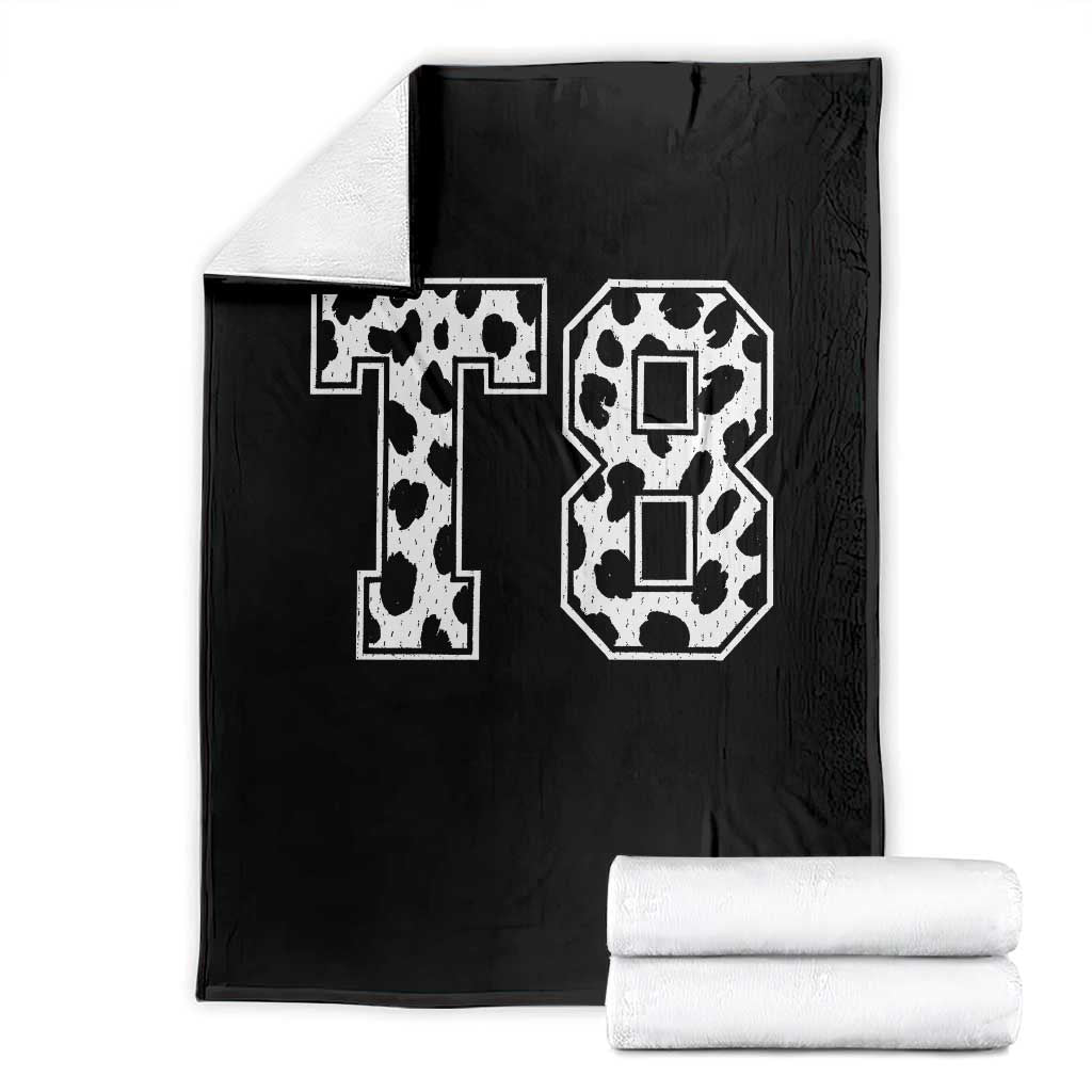 T8 Jersey Number Throw Blanket Y2k Leopard Number Concert Inspired Outfit Varsity Sports TS10 Black Print Your Wear