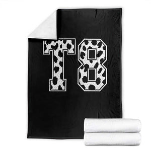 T8 Jersey Number Throw Blanket Y2k Leopard Number Concert Inspired Outfit Varsity Sports TS10 Black Print Your Wear