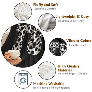 T8 Jersey Number Throw Blanket Y2k Leopard Number Concert Inspired Outfit Varsity Sports TS10 Print Your Wear