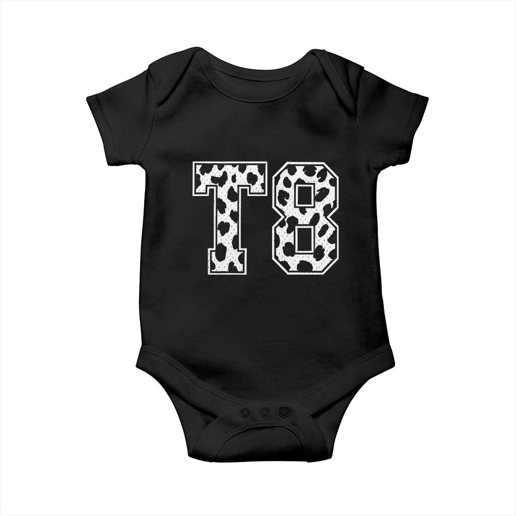 T8 Jersey Number Baby Onesie Y2k Leopard Number Concert Inspired Outfit Varsity Sports TS10 Black Print Your Wear