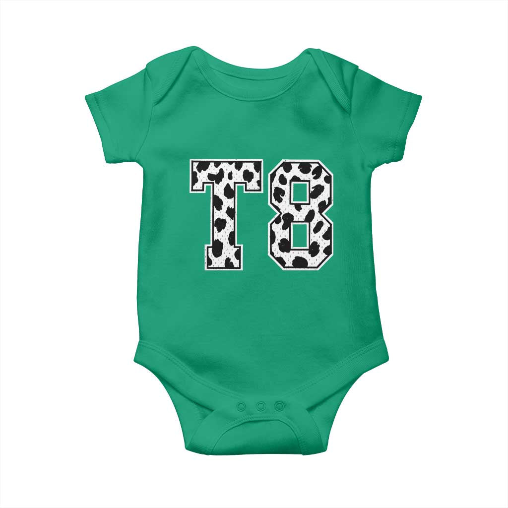 T8 Jersey Number Baby Onesie Y2k Leopard Number Concert Inspired Outfit Varsity Sports TS10 Irish Green Print Your Wear