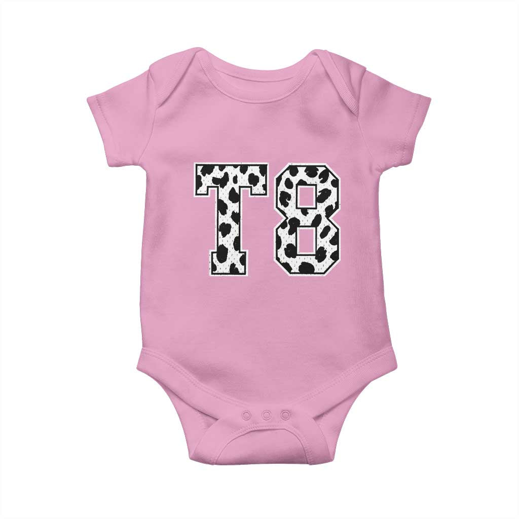 T8 Jersey Number Baby Onesie Y2k Leopard Number Concert Inspired Outfit Varsity Sports TS10 Light Pink Print Your Wear