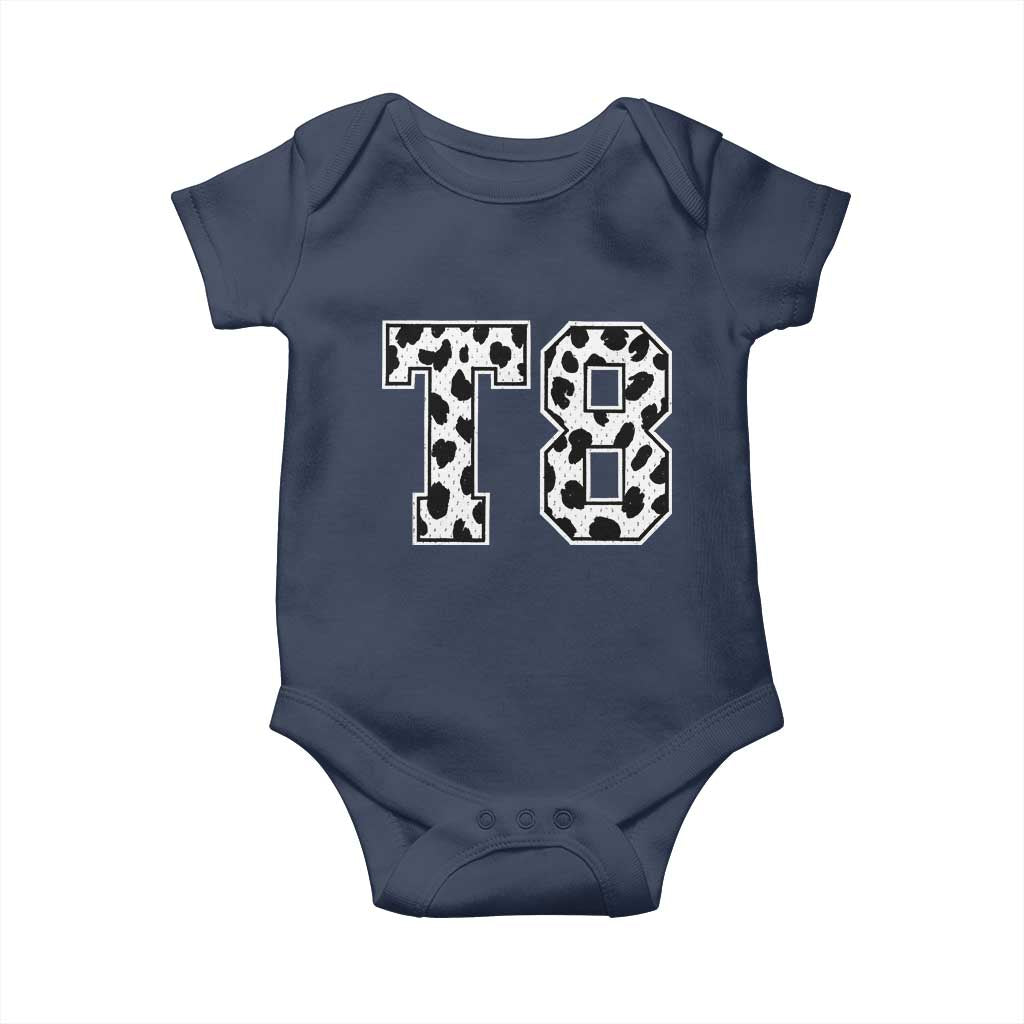 T8 Jersey Number Baby Onesie Y2k Leopard Number Concert Inspired Outfit Varsity Sports TS10 Navy Print Your Wear