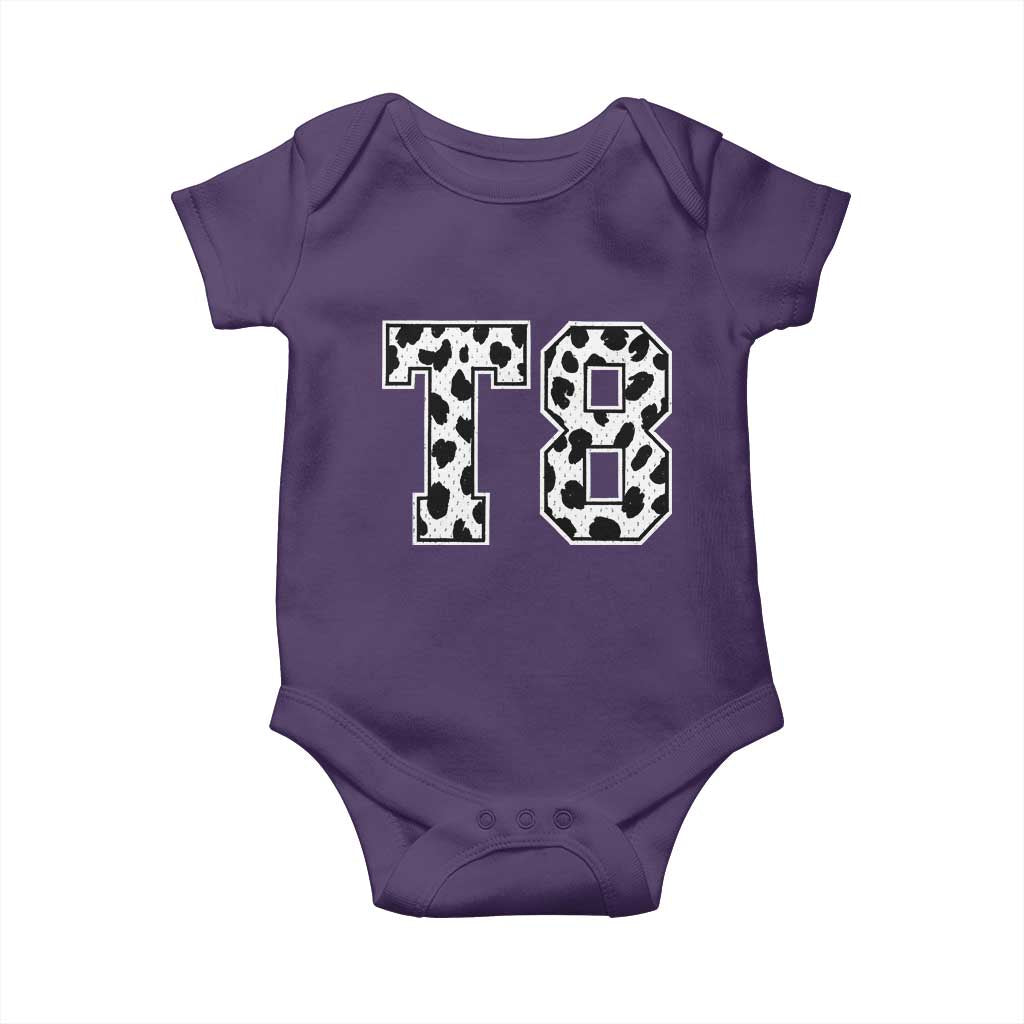 T8 Jersey Number Baby Onesie Y2k Leopard Number Concert Inspired Outfit Varsity Sports TS10 Purple Print Your Wear