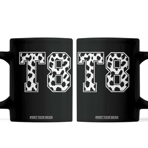 T8 Jersey Number Coffee Mug Y2k Leopard Number Concert Inspired Outfit Varsity Sports TS10 Black Print Your Wear