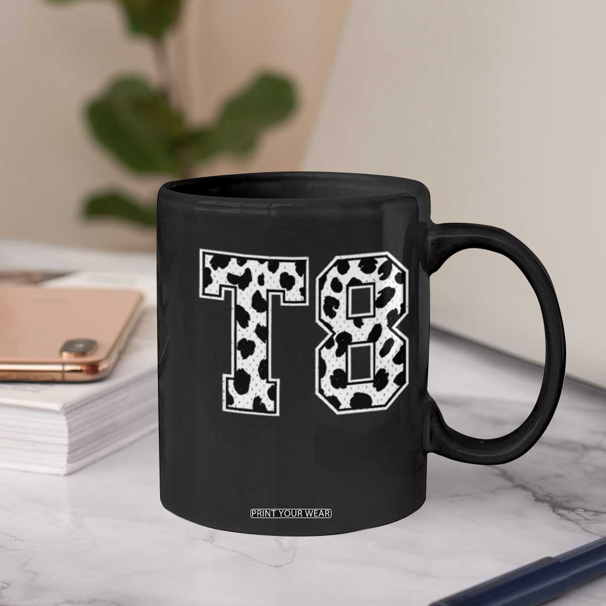 T8 Jersey Number Coffee Mug Y2k Leopard Number Concert Inspired Outfit Varsity Sports TS10 Print Your Wear