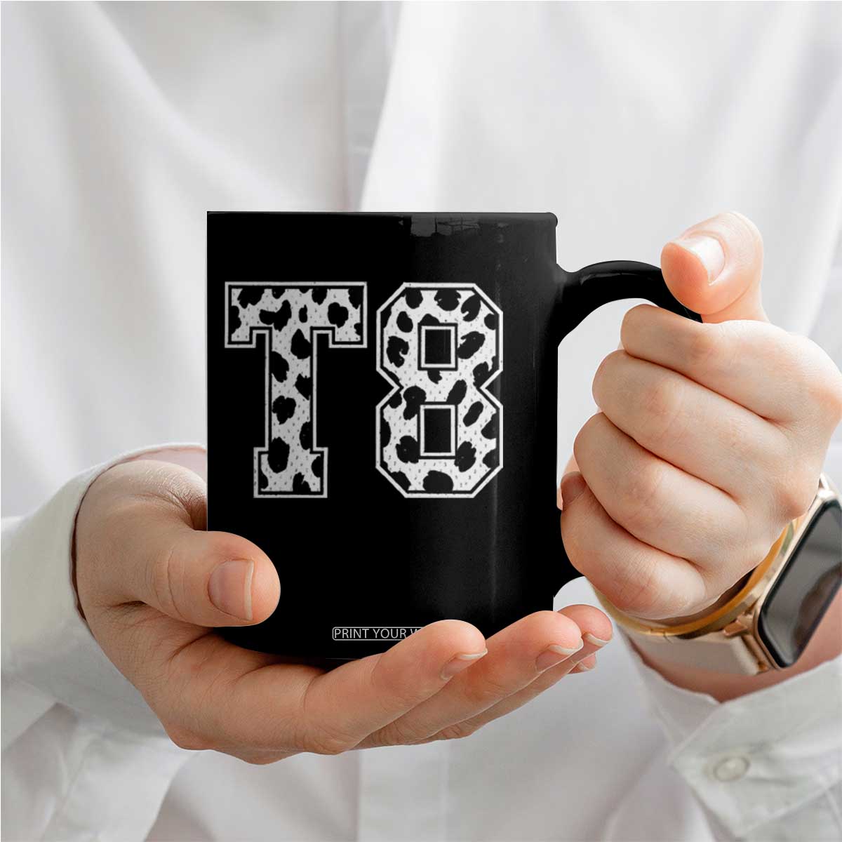 T8 Jersey Number Coffee Mug Y2k Leopard Number Concert Inspired Outfit Varsity Sports TS10 Print Your Wear