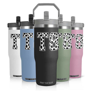 T8 Jersey Number Flip Straw Tumbler Y2k Leopard Number Concert Inspired Outfit Varsity Sports TS10 Print Your Wear