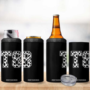 T8 Jersey Number 4 in 1 Can Cooler Tumbler Y2k Leopard Number Concert Inspired Outfit Varsity Sports TS10 Print Your Wear
