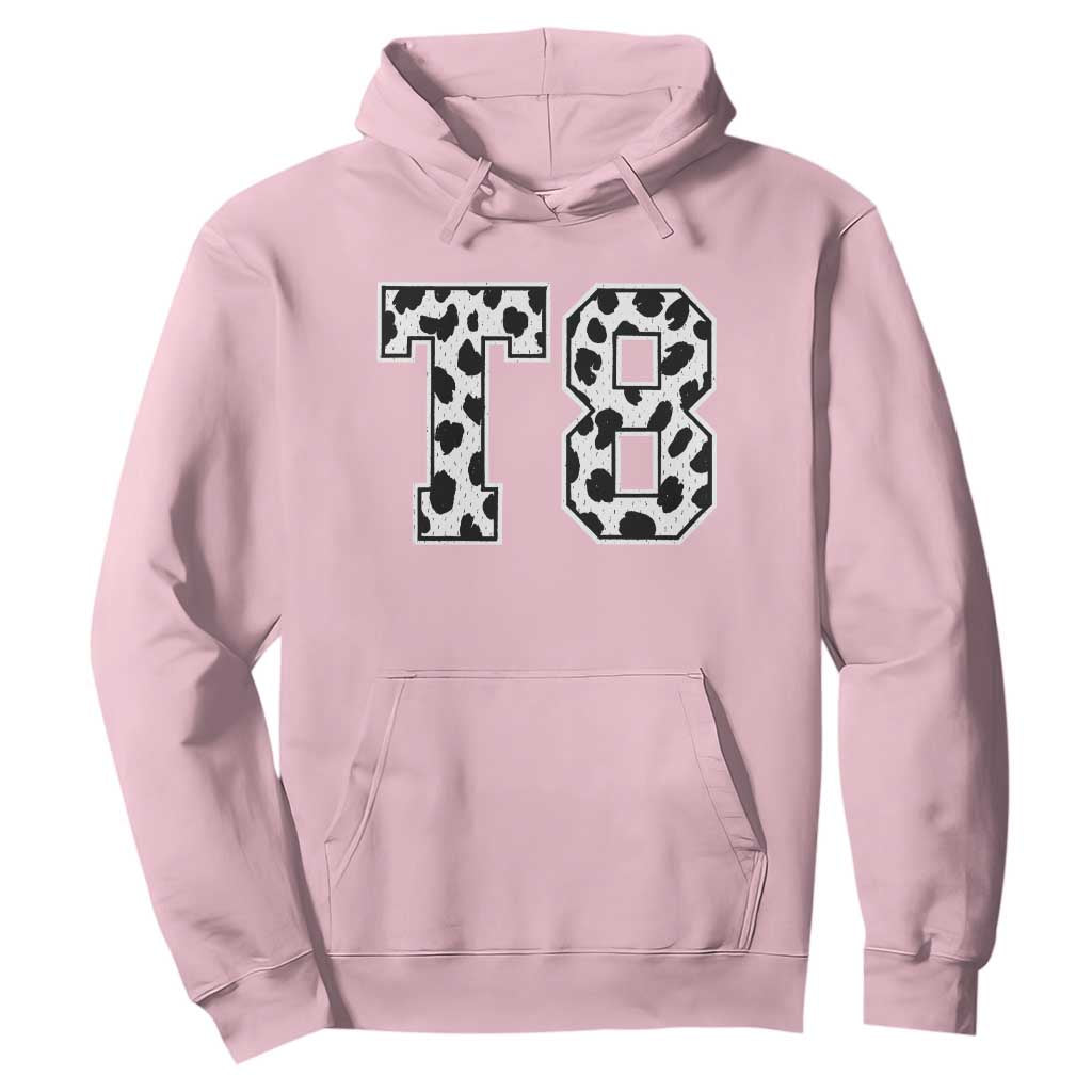 T8 Jersey Number Hoodie Y2k Leopard Number Concert Inspired Outfit Varsity Sports TS10 Light Pink Print Your Wear