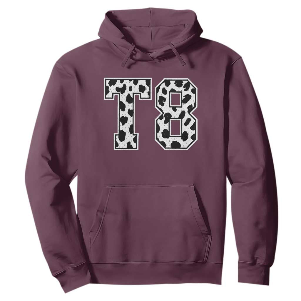 T8 Jersey Number Hoodie Y2k Leopard Number Concert Inspired Outfit Varsity Sports TS10 Maroon Print Your Wear