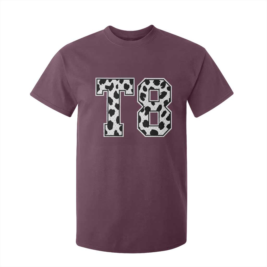 T8 Jersey Number T Shirt For Kid Y2k Leopard Number Concert Inspired Outfit Varsity Sports TS10 Maroon Print Your Wear