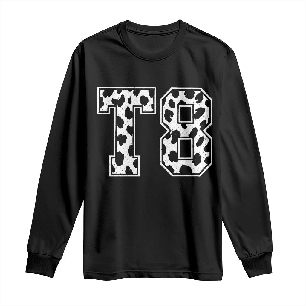 T8 Jersey Number Long Sleeve Shirt Y2k Leopard Number Concert Inspired Outfit Varsity Sports TS10 Black Print Your Wear