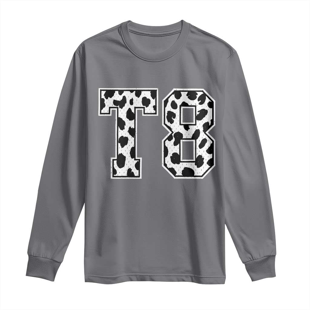 T8 Jersey Number Long Sleeve Shirt Y2k Leopard Number Concert Inspired Outfit Varsity Sports TS10 Charcoal Print Your Wear