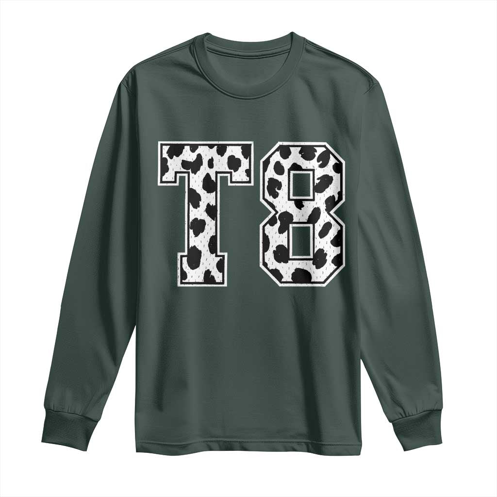 T8 Jersey Number Long Sleeve Shirt Y2k Leopard Number Concert Inspired Outfit Varsity Sports TS10 Dark Forest Green Print Your Wear