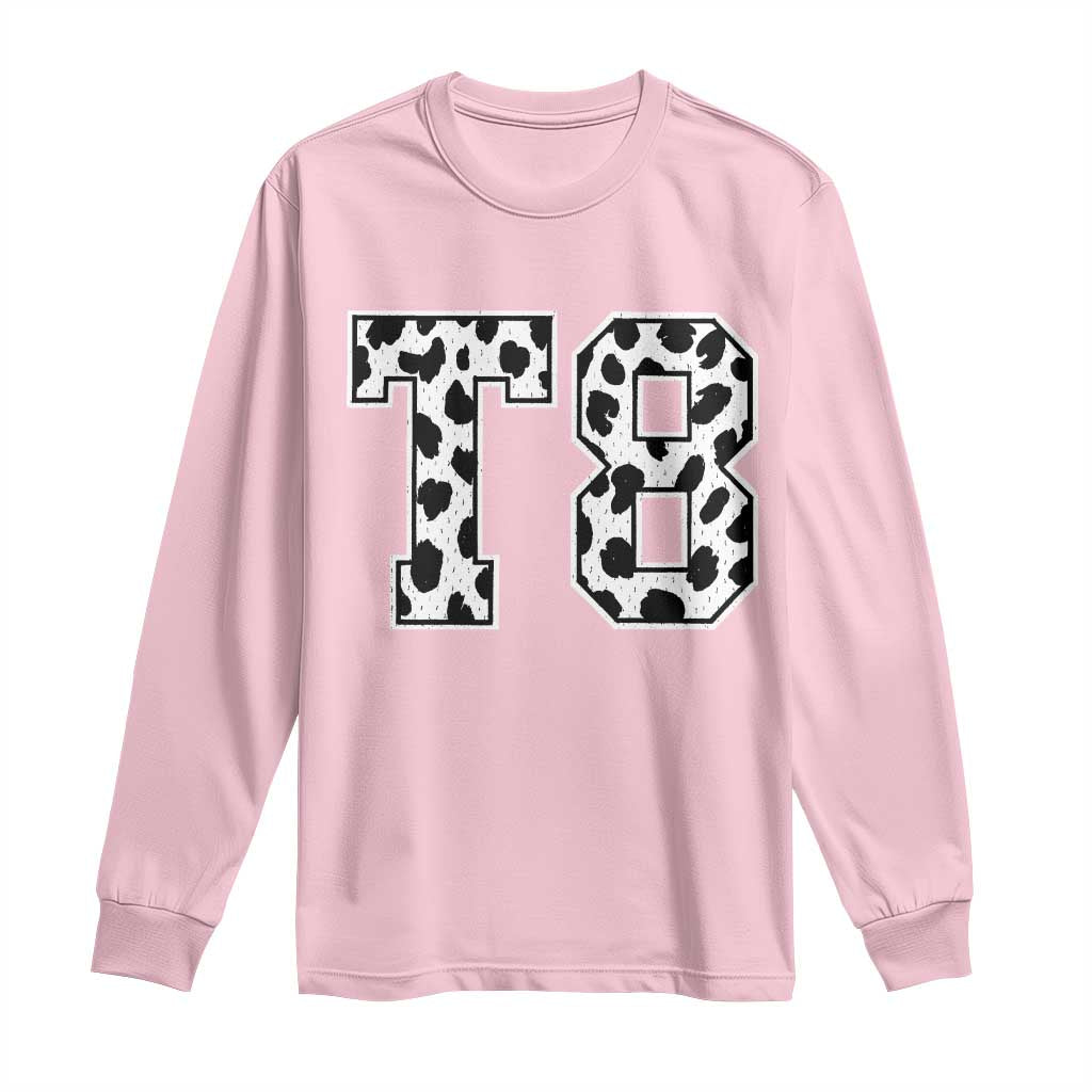 T8 Jersey Number Long Sleeve Shirt Y2k Leopard Number Concert Inspired Outfit Varsity Sports TS10 Light Pink Print Your Wear
