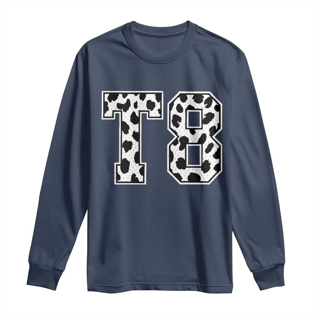 T8 Jersey Number Long Sleeve Shirt Y2k Leopard Number Concert Inspired Outfit Varsity Sports TS10 Navy Print Your Wear