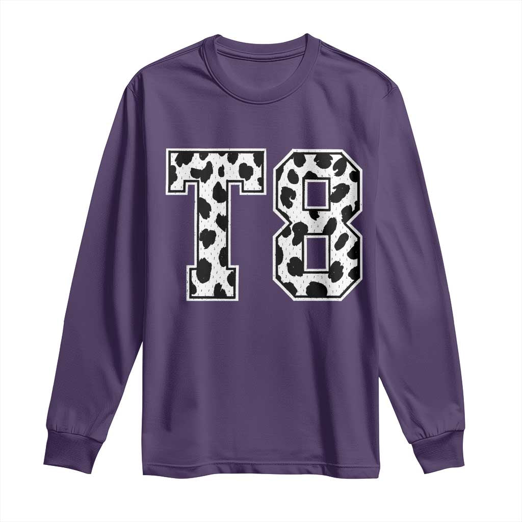 T8 Jersey Number Long Sleeve Shirt Y2k Leopard Number Concert Inspired Outfit Varsity Sports TS10 Purple Print Your Wear