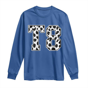 T8 Jersey Number Long Sleeve Shirt Y2k Leopard Number Concert Inspired Outfit Varsity Sports TS10 Royal Blue Print Your Wear