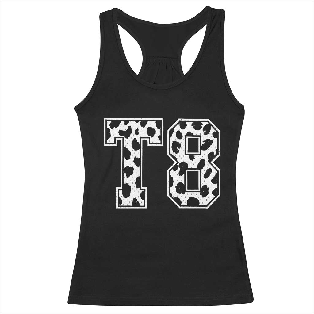 T8 Jersey Number Racerback Tank Top Y2k Leopard Number Concert Inspired Outfit Varsity Sports TS10 Black Print Your Wear