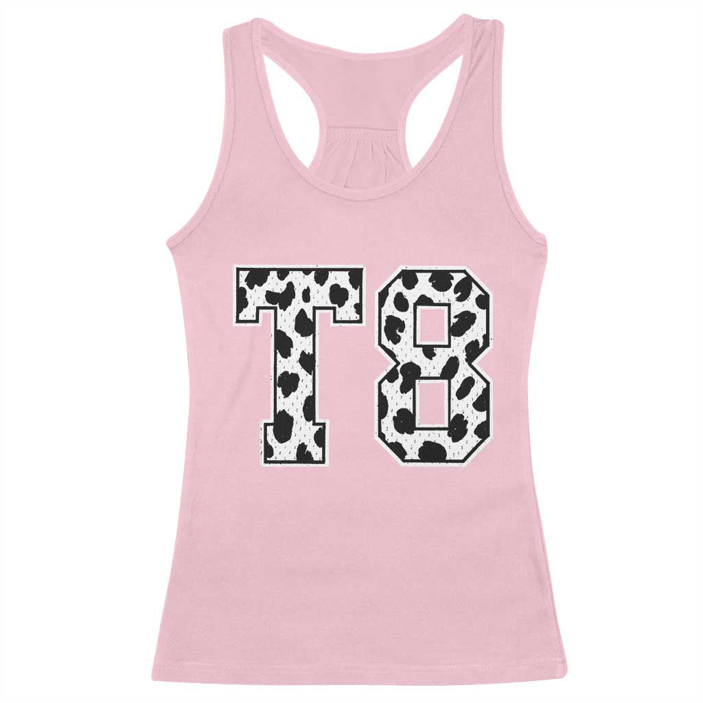 T8 Jersey Number Racerback Tank Top Y2k Leopard Number Concert Inspired Outfit Varsity Sports TS10 Light Pink Print Your Wear