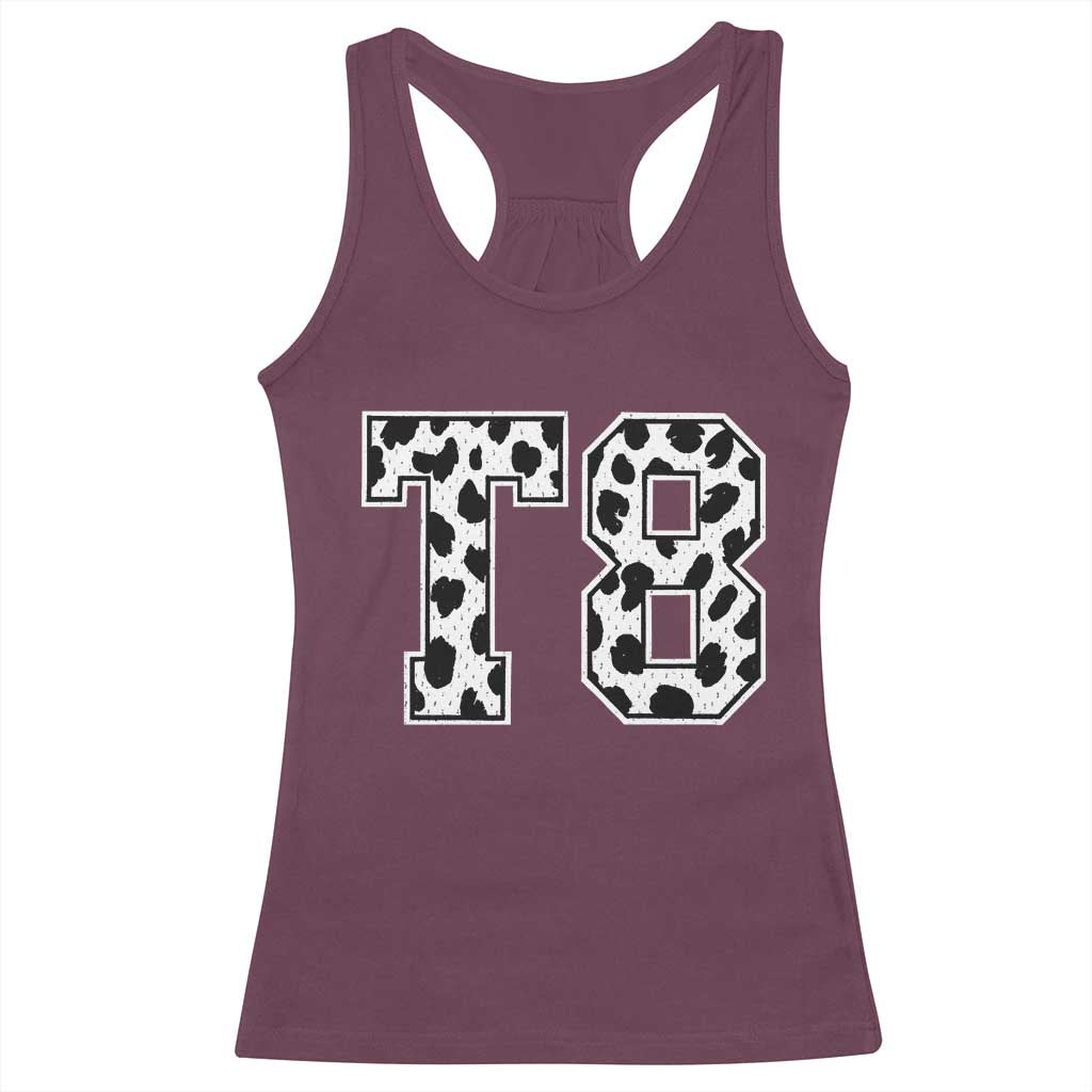 T8 Jersey Number Racerback Tank Top Y2k Leopard Number Concert Inspired Outfit Varsity Sports TS10 Maroon Print Your Wear