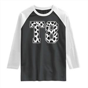 T8 Jersey Number Raglan Shirt Y2k Leopard Number Concert Inspired Outfit Varsity Sports TS10 Black White Print Your Wear
