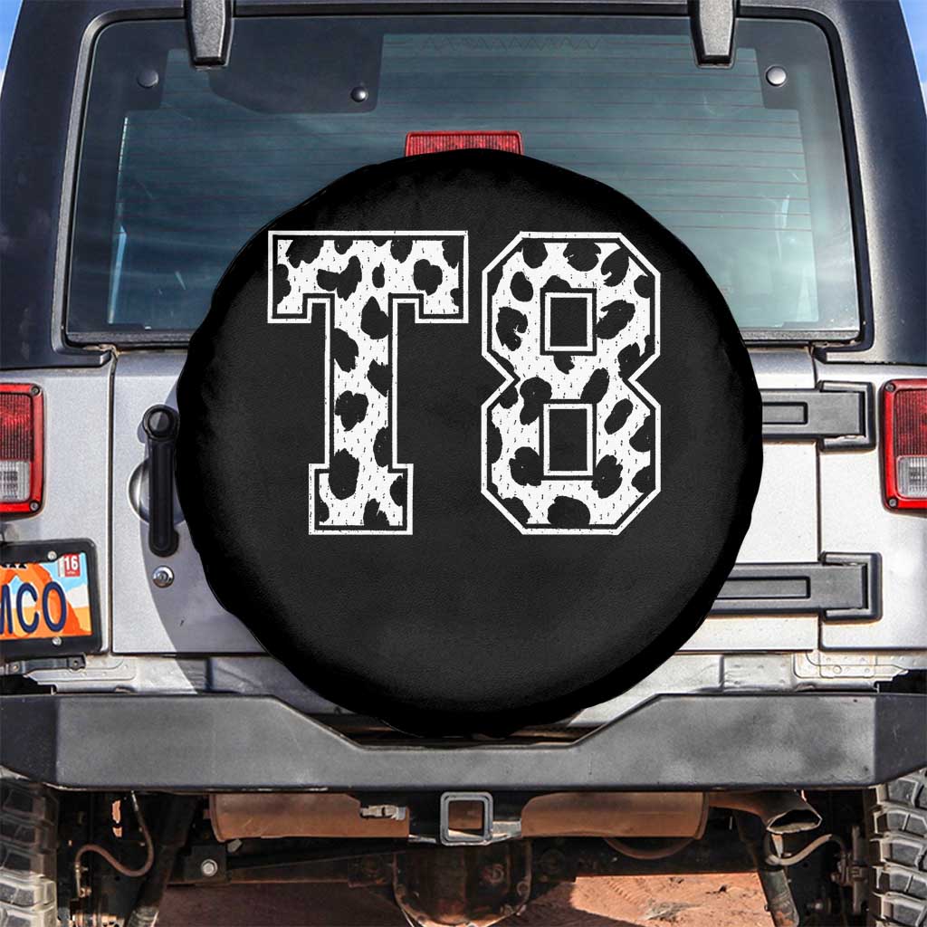 T8 Jersey Number Spare Tire Cover Y2k Leopard Number Concert Inspired Outfit Varsity Sports TS10 No hole Black Print Your Wear
