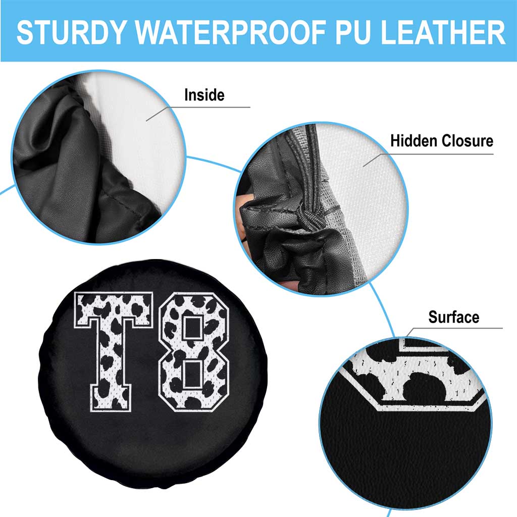 T8 Jersey Number Spare Tire Cover Y2k Leopard Number Concert Inspired Outfit Varsity Sports TS10 Print Your Wear