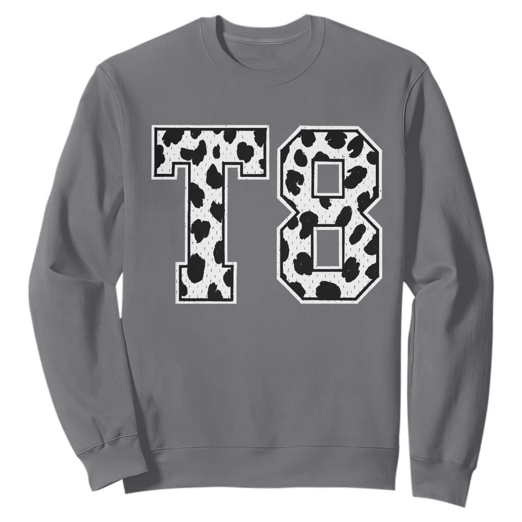T8 Jersey Number Sweatshirt Y2k Leopard Number Concert Inspired Outfit Varsity Sports TS10 Charcoal Print Your Wear