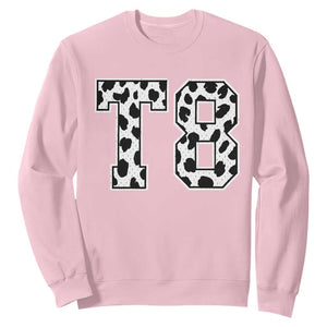 T8 Jersey Number Sweatshirt Y2k Leopard Number Concert Inspired Outfit Varsity Sports TS10 Light Pink Print Your Wear