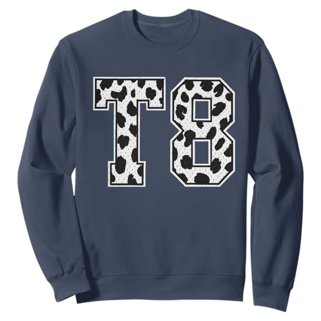 T8 Jersey Number Sweatshirt Y2k Leopard Number Concert Inspired Outfit Varsity Sports TS10 Navy Print Your Wear
