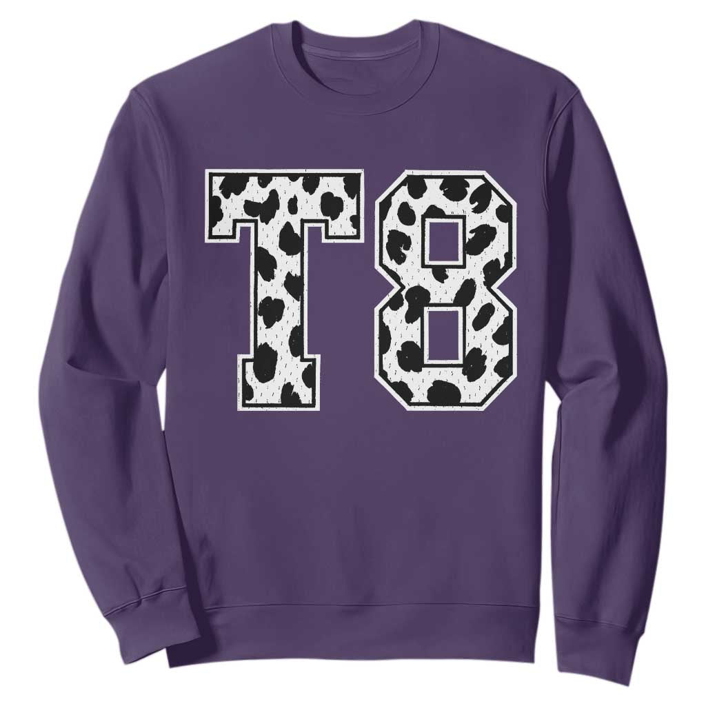 T8 Jersey Number Sweatshirt Y2k Leopard Number Concert Inspired Outfit Varsity Sports TS10 Purple Print Your Wear