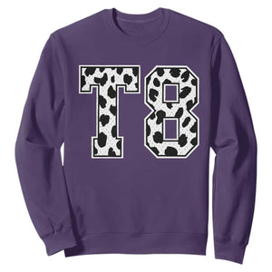 T8 Jersey Number Sweatshirt Y2k Leopard Number Concert Inspired Outfit Varsity Sports TS10 Purple Print Your Wear