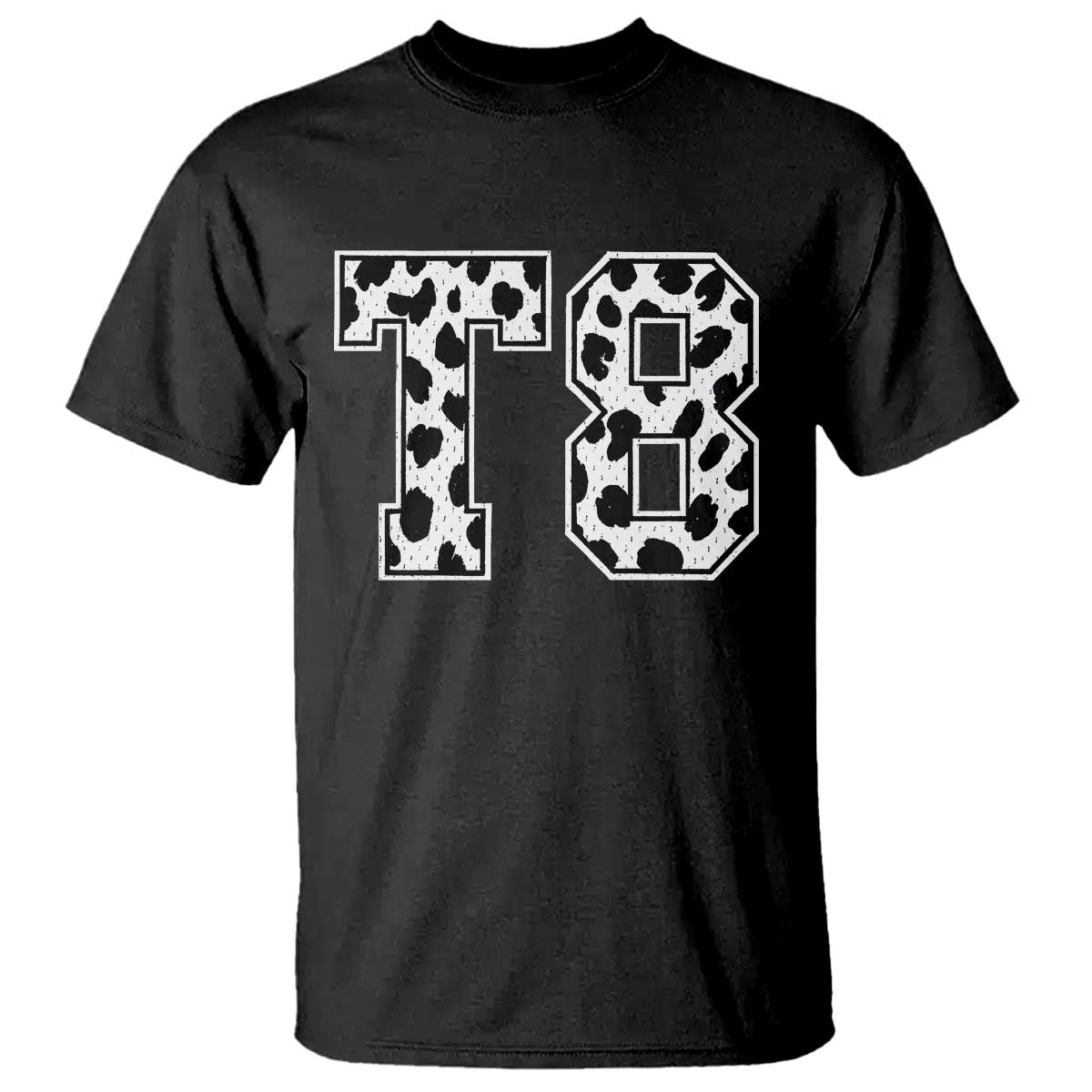 T8 Jersey Number T Shirt Y2k Leopard Number Concert Inspired Outfit Varsity Sports TS10 Black Print Your Wear