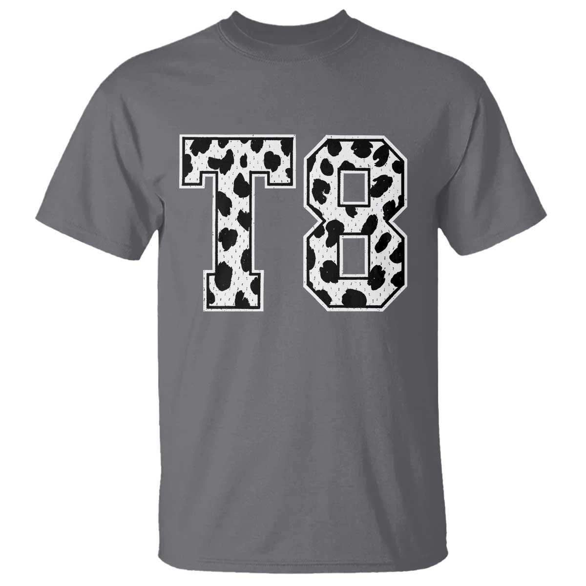T8 Jersey Number T Shirt Y2k Leopard Number Concert Inspired Outfit Varsity Sports TS10 Charcoal Print Your Wear