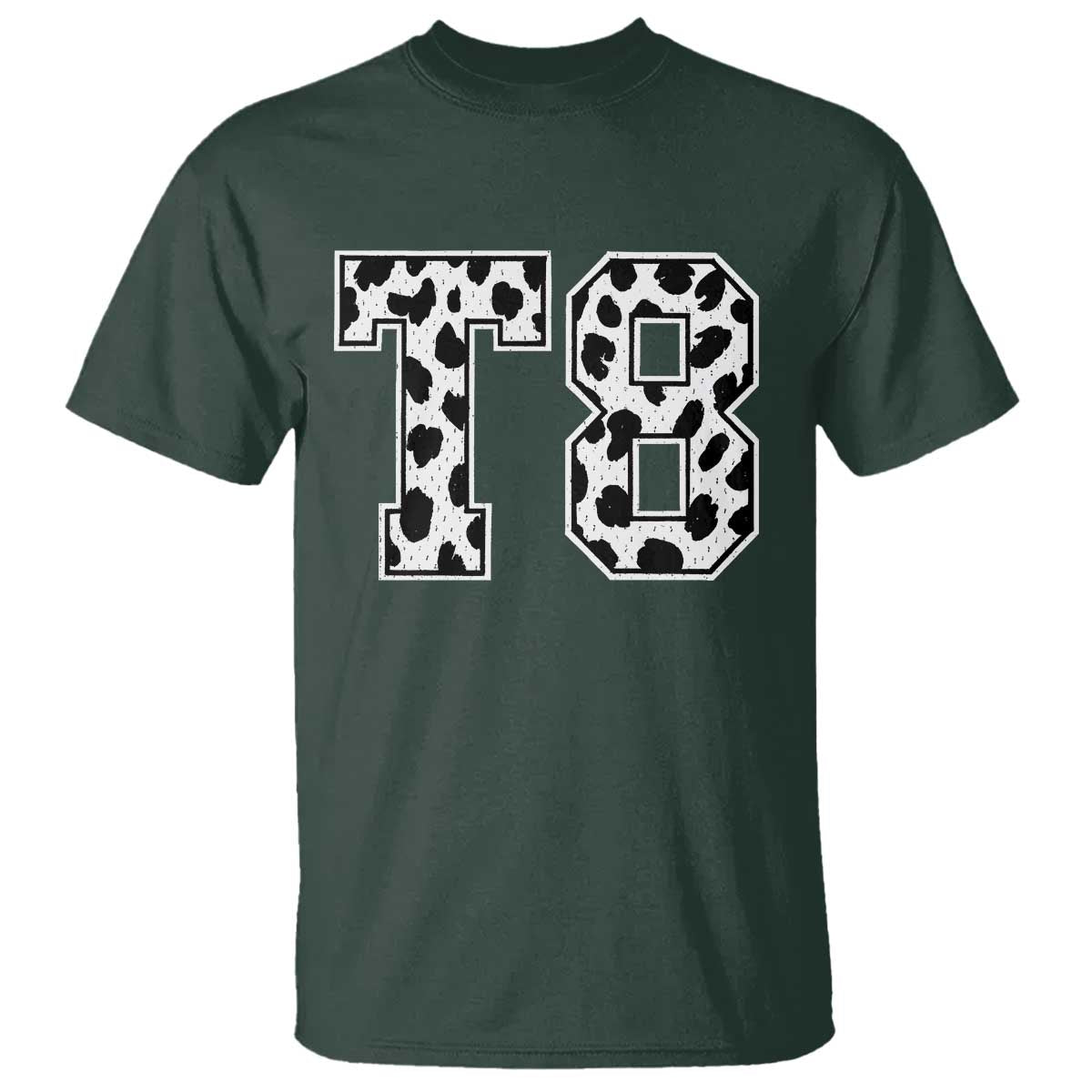 T8 Jersey Number T Shirt Y2k Leopard Number Concert Inspired Outfit Varsity Sports TS10 Dark Forest Green Print Your Wear