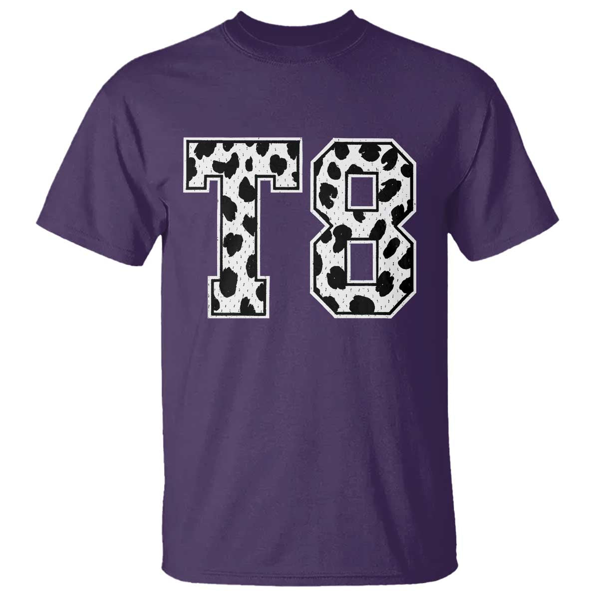 T8 Jersey Number T Shirt Y2k Leopard Number Concert Inspired Outfit Varsity Sports TS10 Purple Print Your Wear