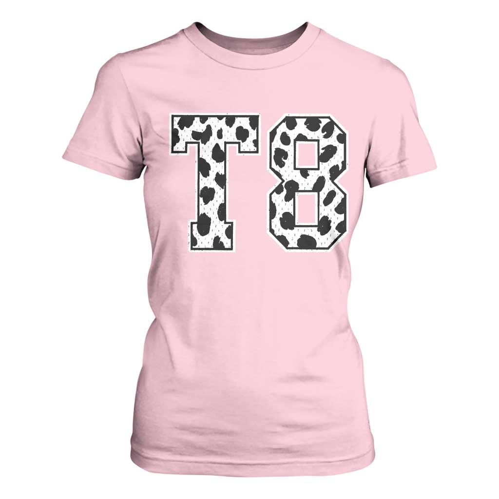T8 Jersey Number T Shirt For Women Y2k Leopard Number Concert Inspired Outfit Varsity Sports TS10 Light Pink Print Your Wear