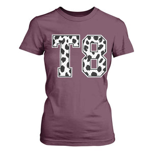 T8 Jersey Number T Shirt For Women Y2k Leopard Number Concert Inspired Outfit Varsity Sports TS10 Maroon Print Your Wear