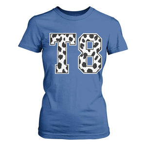 T8 Jersey Number T Shirt For Women Y2k Leopard Number Concert Inspired Outfit Varsity Sports TS10 Royal Blue Print Your Wear