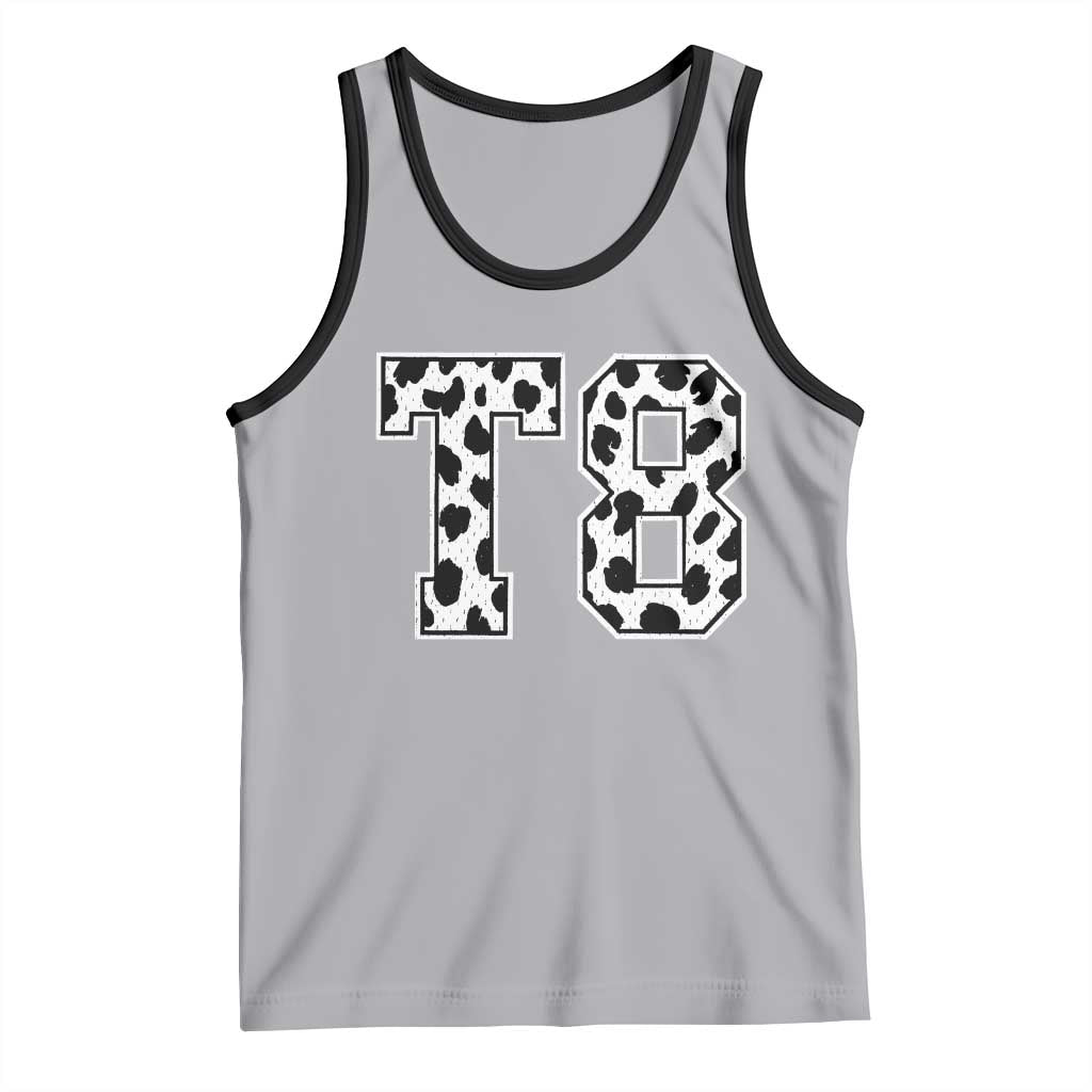 T8 Jersey Number Tank Top Y2k Leopard Number Concert Inspired Outfit Varsity Sports TS10 Athletic Heather Black Print Your Wear