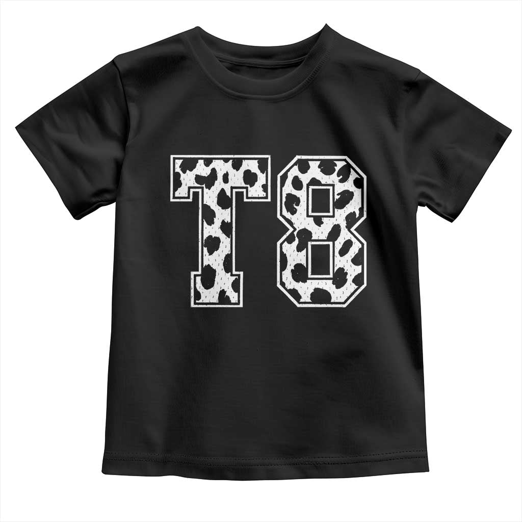 T8 Jersey Number Toddler T Shirt Y2k Leopard Number Concert Inspired Outfit Varsity Sports TS10 Black Print Your Wear
